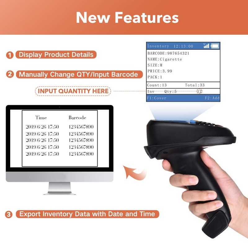 Trohestar N6 Wireless Barcode Scanner Inventory Scanner CCD Handheld Barcode