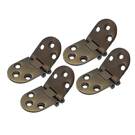 QCAA Solid Brass Table Folding Flip Top Hinge, 2-3/4" x 1-3/16", Antique Brass, 4 Pack, Made in Taiwan