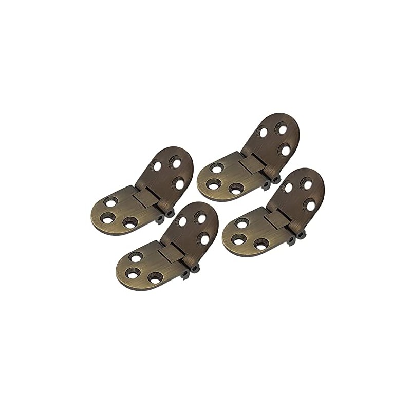 QCAA Solid Brass Table Folding Flip Top Hinge, 2-3/4" x