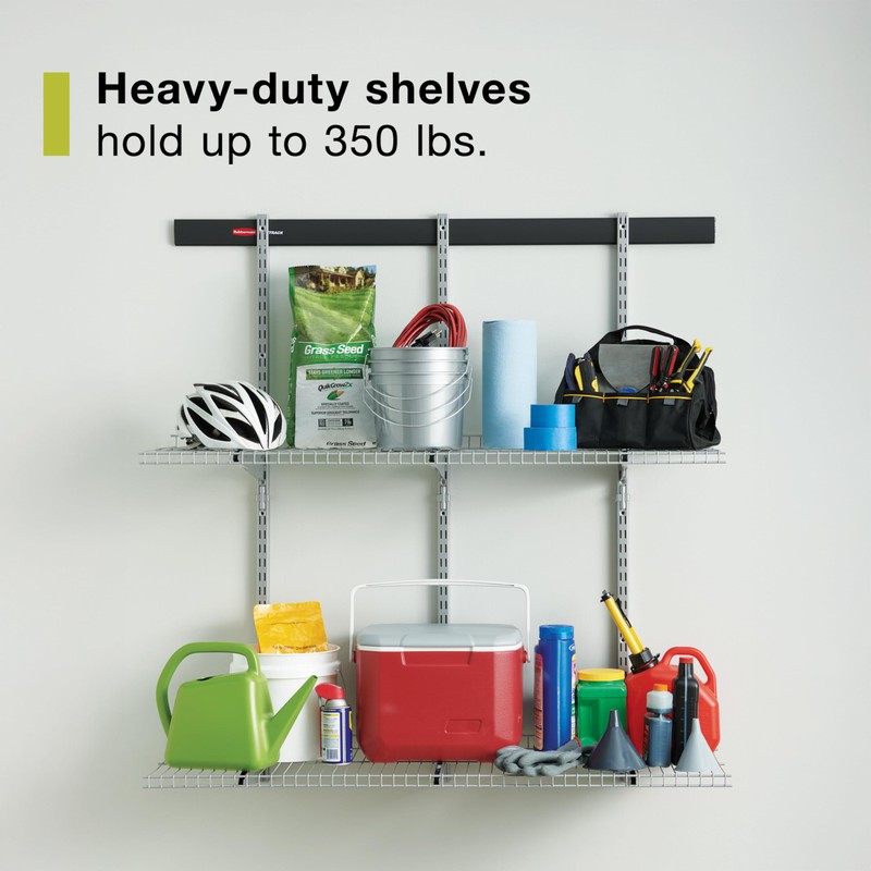Rubbermaid Fasttrack Rail Storage 48"x16" 3-Shelf Kit, 350 lbs. Per