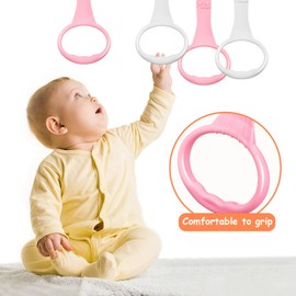 TOYANDONA 4PCS Baby Pull up Rings - Baby Walking Exercises Assistant Rings,Play Gym Stand Up Assistant, Baby Bed Stand Up Rings Baby Cot Hanging Rings for Infant Baby