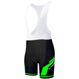 X-TIGER Men's Cycling Bib Shorts with 5D Seat Padding Bicycle MTB Cycling Shorts Quick-Drying Breathable Road Mountain Bike Cycling Shorts for Cycling, Bib shorts / green