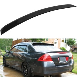 ECCPP Rear Trunk Spoiler Wing ABS fit for 2006-2007 for Honda Accord Spoiler Wing Glossy Black Rear Trunk Lip Spoiler