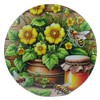 Generisch Tin Sign Sunflower Bee Honey 20 cm Diameter Spring