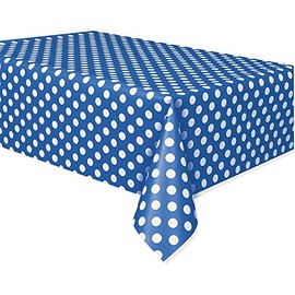 Royal7 6 Pack Blue Polka Dot Plastic Rectangle Tablecloth 54"x108"…
