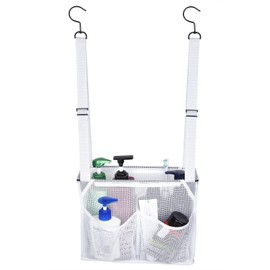 Phying Hanging Mesh Shower Caddy College with Hooks, Bath Baskets Organizer Storage with 4 Pockets for College Dorm Rooms, Gym, Swimming and Travel