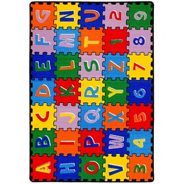 iSavings Kids/Baby Room/Daycare/Classroom/Playroom Area Rug. ABC Puzzle (A-Z and 1-9). Educational. Fun. Bright Colorful Vibrant Colors (5 Feet X 7 Feet)