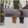 ORFOFE 2Pcs Cat Figurine Natural Sandalwood Carved Cat Statues for