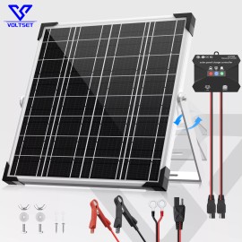 VOLTSET Solar Battery Trickle Charger 20W 12V Solar Panel Maintainer for Car Boat RV