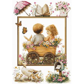 Luca-S Cross Stitch Kit The Adventures of The Little Ones, B7043, Counted Cross Stitch Kit for Adults, Needlecraft and Embroidery Kit
