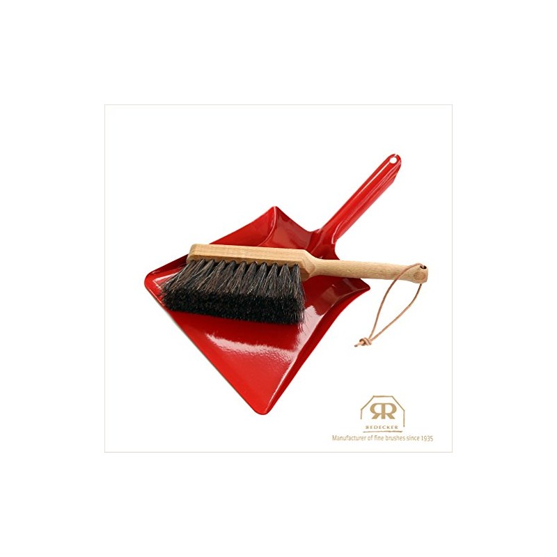 Redecker Mini Dust Pan Set, Large, Red