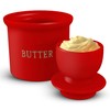 Kook Butter Crock with Lid, Soft Spreadable Butter, Ceramic French