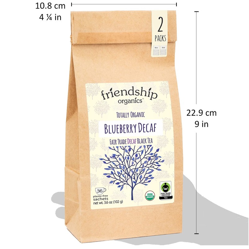 Friendship Organics Blueberry Decaf Tea Bags, Organic and Fair Trade