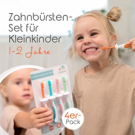 Cherish Baby Care Children's Toothbrush 1-2 Years - BPA-Free Pack of 4