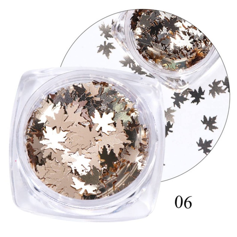 Healeved 3sets Nail Art Strips Sequins Gradient Maple Leaf Manicure