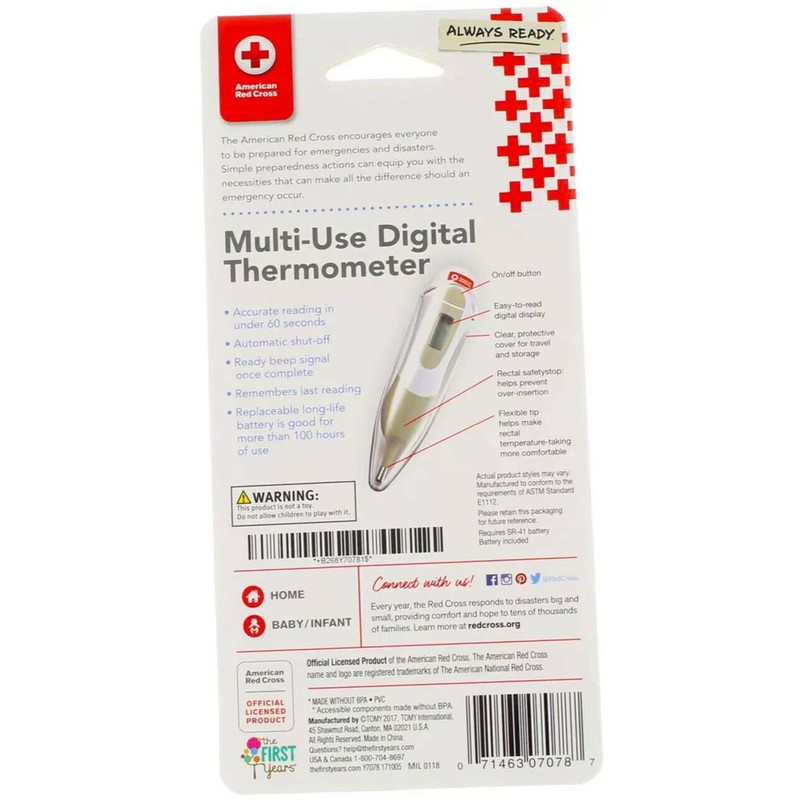 American Red Cross Digital Thermometer Oral Rectal American Red Cross