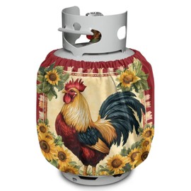 Fuojuvelie Propane Tank Cover 20lb Water Resistant Chicken Rv Propane Tank Cover Fits Standard 20lb Cylinder with Elastic Band Sunflower