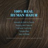 Ukira Clip in Hair Extensions Human Hair Brown Hair Extensions