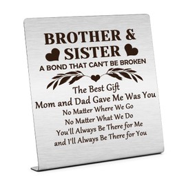 Sisters Gifts from Sister Brother Desk Sign Gifts for Brother Sister Birthday Gift Ideas Appreciation Gift for Sister Inspirational Sister Desk Decor Best Sister brother Ever Gifts Christmas gifts