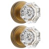 SORWDUERM Antique Brass Door Knobs Crystal Door Knob Dummy Door