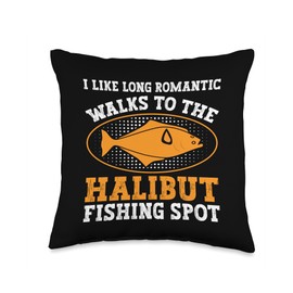 Halibut Fishing Lure Angling Fisherman Angler Halibut Fisher Throw Pillow