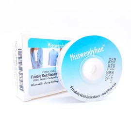 Misswendyfuse 1''×20 Yards Knit Stay Tape, Fusible Interfacing for Knit Hems, Single-Side Adhesive, Ultra Fine, Soft & Stretch (White)