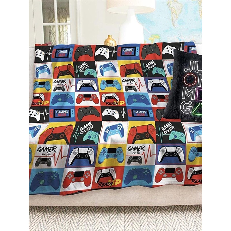 Gamer For Life Fleece Blanket - Gaming Controller Levels Design