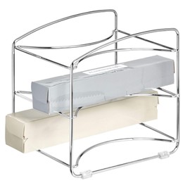 iDesign Classico Kitchen Organizer Rack for Aluminum Foil, Sandwich Bags, Plastic Wrap - 3 Shelves, Chrome