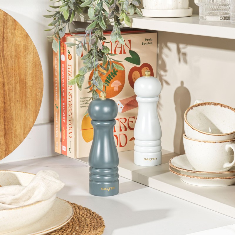 Salter Olea Salt & Pepper Grinder Set – Wooden Seasoning