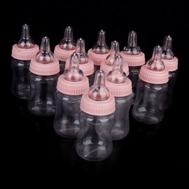 Tinksky Baby Shower Dummy Bottle Candy Box Mini Candy Bottle Baby Shower Gift Box, 12 Pieces (Pink)