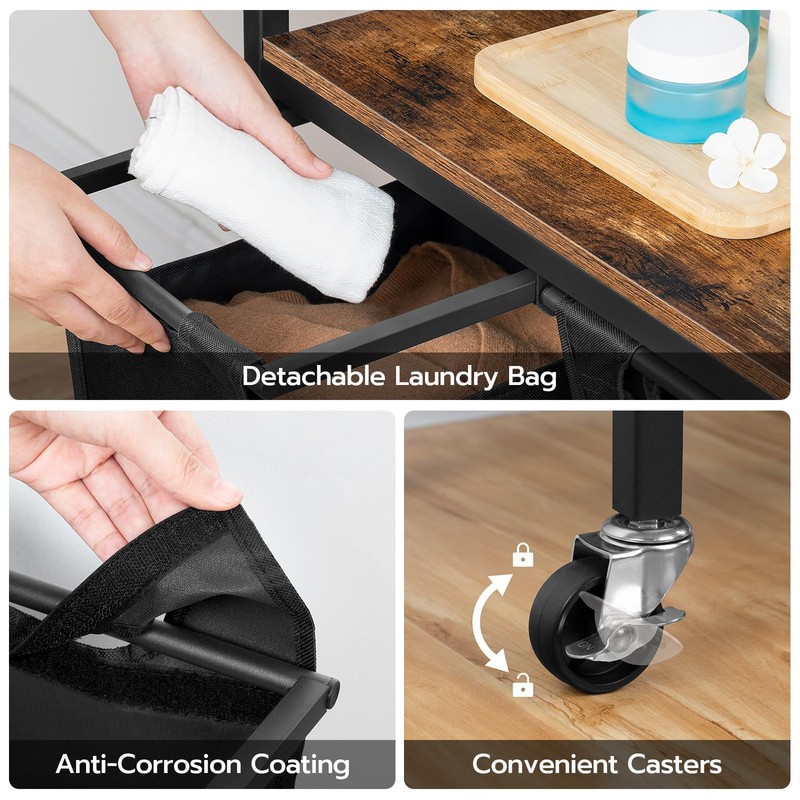 HOOBRO Laundry Sorter 4 Sections, Laundry Hamper with Wheels, 4