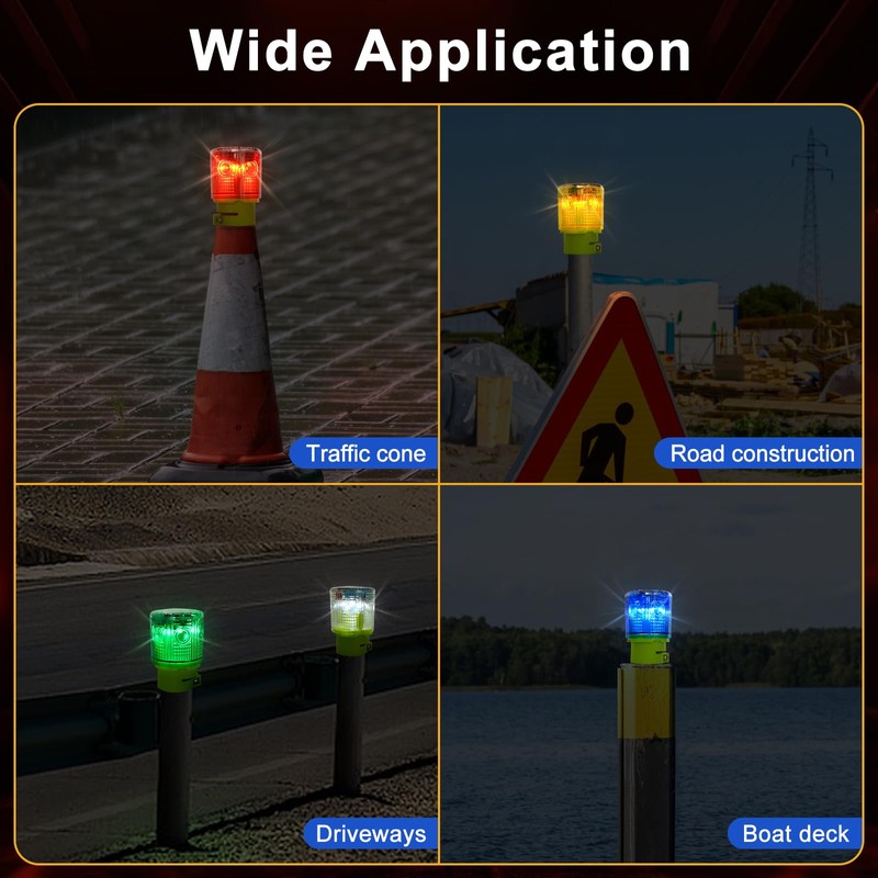 Aolyty Solar Strobe Warning Light 360 Degree Super Bright Waterproof
