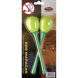 Egg Shaker Maracas/Shoes Tteleier on a Stick Pair L Green, 35gr