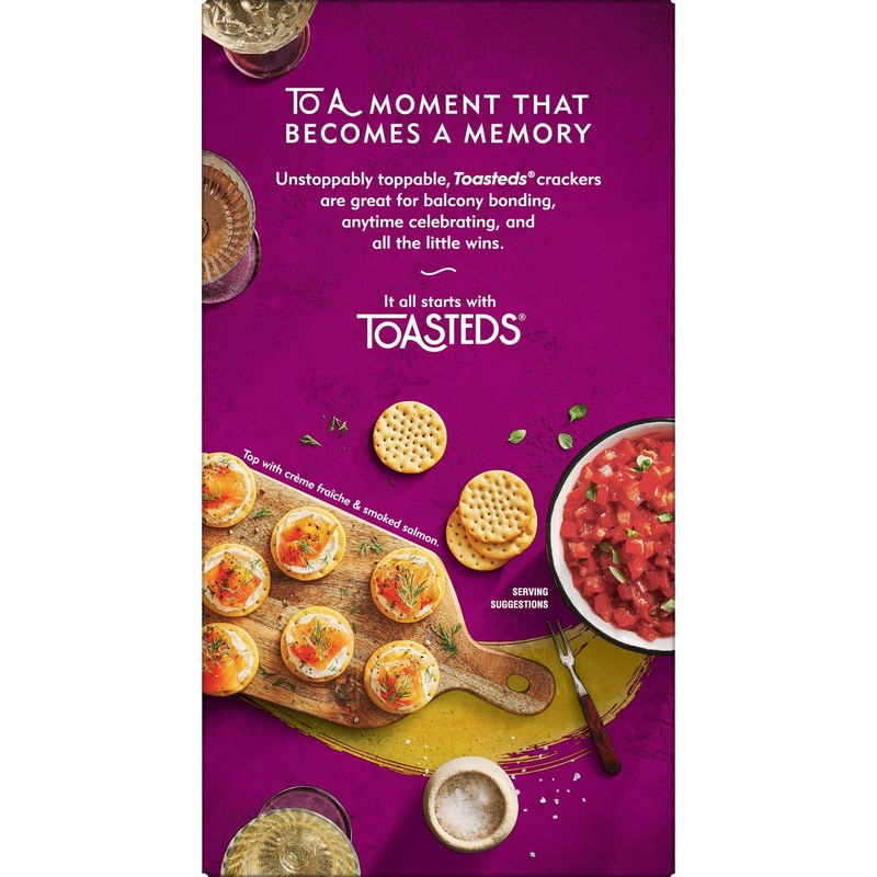 Toasteds Crackers, Party Snacks, Lunch Snacks, Classic Buttercrisp (6 Boxes)