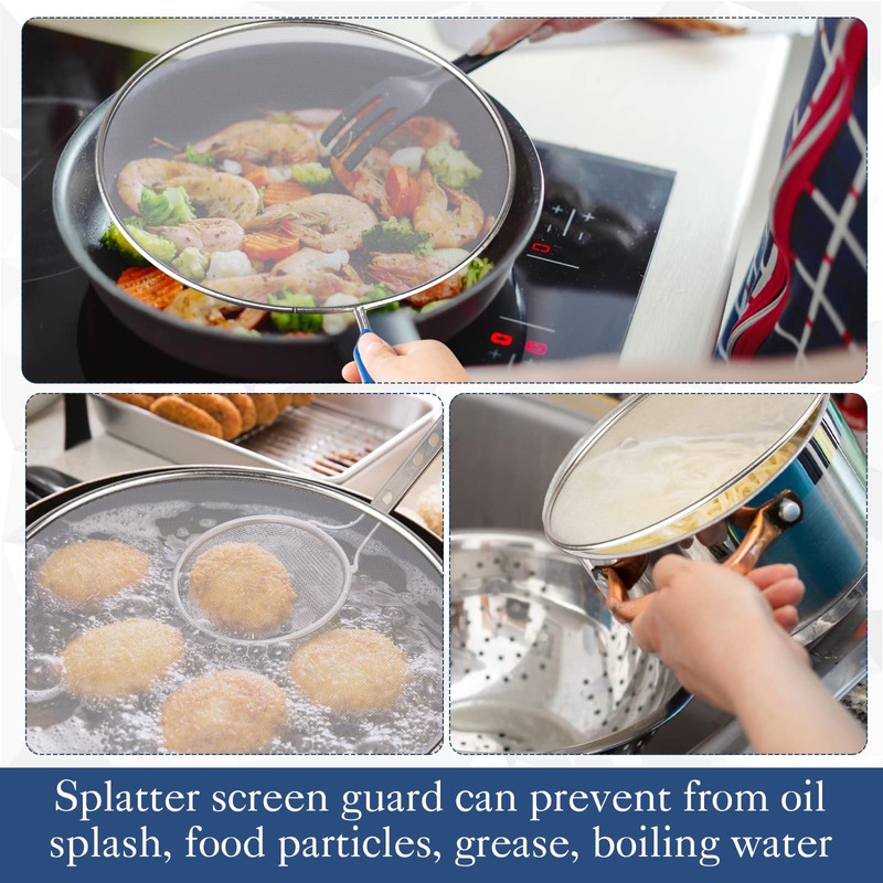 LARATH 8 Inch Grease Splatter Screen Guard Stainless Steel Splash