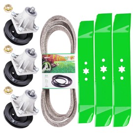 46 Inch Lawn Mower Deck Rebuild Kit Fit for Cub Cad et L1046 LT1045 LT1046 Lawn Mower Includes (3) Spindles 618-0660 618-0625 (3) Blades 742-04125 742-04124 (1) Be lt 754-04153
