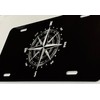 Brilliant Engraved Compass Car Tag Diamond Etched Vanity Front License