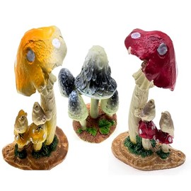 Aliotech 3pcs Mini Mushroom Figurines Mini Mushroom Figurines Lawn Garden Micro Decoration Statues Figurines for Garden Ornaments Plant Pots Bonsai Landscape Model Ornaments Decor