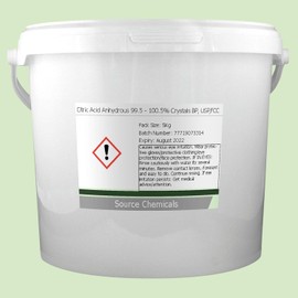 Citric Acid Anhydrous 99.5-100.5% Crystals BP Food Grade 5Kg