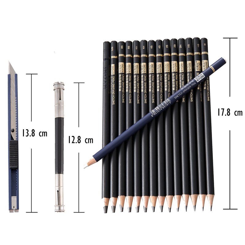 Nyoni Sketch Pencil Set for Artist, Beginner, Student with Metal