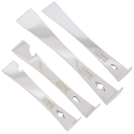 ARES 46020-4-Piece Stainless Steel Prybar Scraper Set - Ultra Sharp Scrapers Remove Residue from Steel, Aluminum, and More - Prybar Ends Offer Extra Leverage - Built-In Nail Puller and Bottle Opener