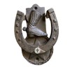 Cross Horseshoe Cast Iron Door Knocker, Lucky Star Unique Housewarming