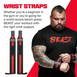Alpha Designs | 'BEAST' Lifting Wrist Straps | Weightlifting Gym Support Wraps | Normal (50cm)