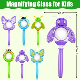 TORINALITAL 6Pcs Bug Magnifier for Kids, Handheld Butterfly Bee Ladybug Magnifying Glass, Kids Insect Magnifying Glass for Boys and Girls Gift Outdoor Activities