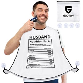Farhers Day Gifts for Husband From Wife, Beard Bib Apron for Men, Beard Hair Trimming Catcher Bib, Anniversary Birthday Funny Gifts for Husband Him, Waterproof Non-Stick Beard Cape(Husband)
