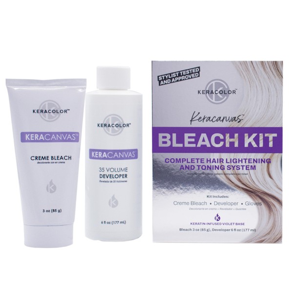 Keracolor Keracanvas Hair Bleach Kit - Complete Hair Lightening & Toning System, 1 Kit