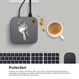 Writiany Protective Silicone Cover for Mac mini M4/M4 Pro 2024 Shockproof,Dustproof, Waterproof,Anti-Scratch (Black)