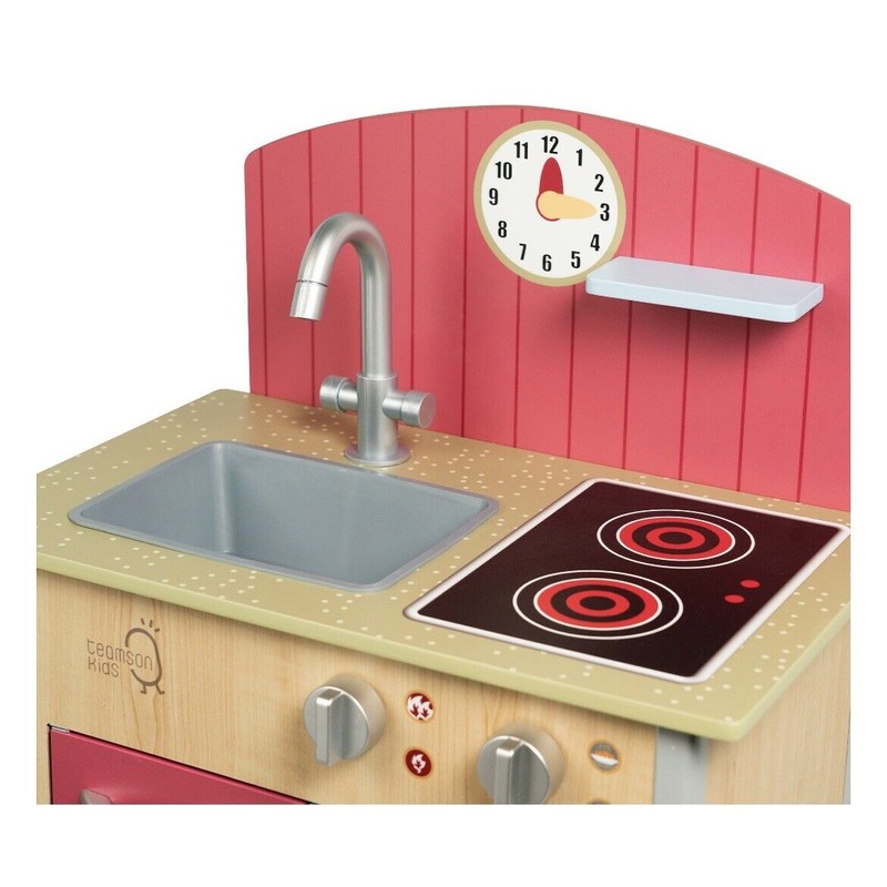Teamson Kids Classic Wooden Play Kitchen, Multicolour, MDF/Plastic, TD-13595A