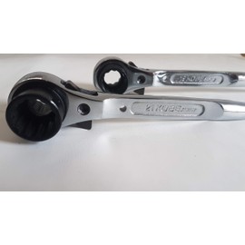 BBI LTD Scaffold Ratchet Podger Spanner 19&21 Steel Quality 10'' Short End 2 Ways