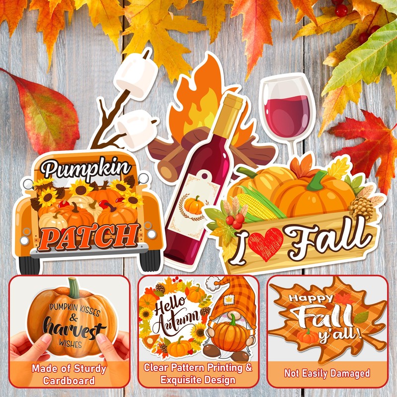 39Pcs Fall Photo Booth Props, Fall Festival Decorations, Pumpkin Frame